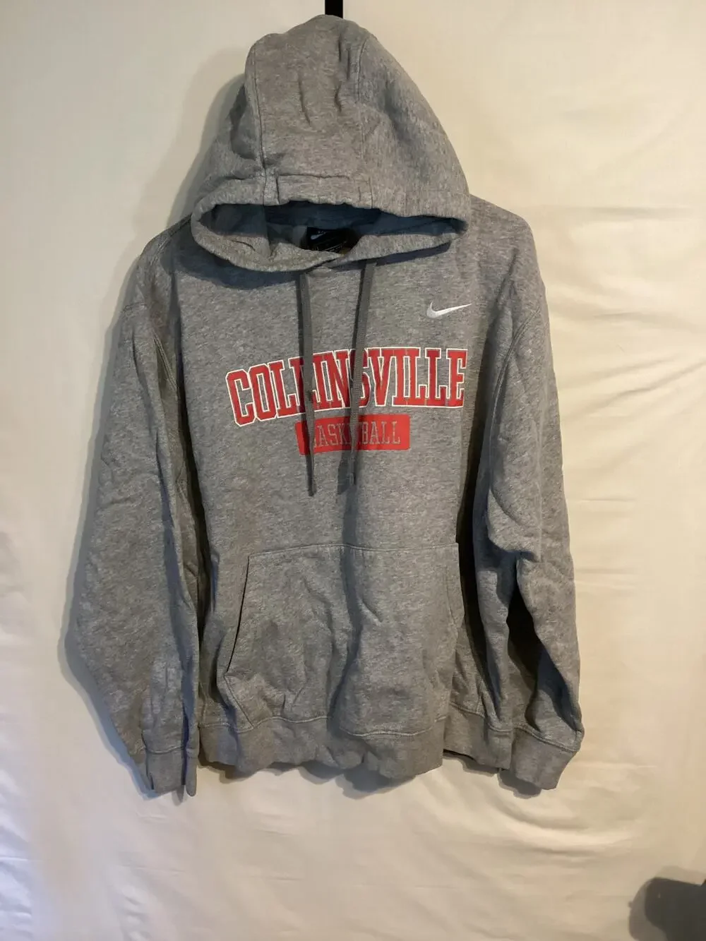 2424 NWOT Nike Youth Club Hooded Sweatshirt Collinsville Baseball #5 Gray Large